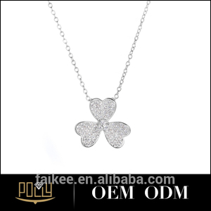 Chaîne en or collier gros bijoux trèfle <span class=keywords><strong>pendentif</strong></span> pour dame - Product Image 1