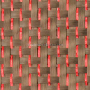 เส้นใยคาร์บอนไฟเบอร์ผ้าไฮบริดทอด้ายโลหะสีแดง - Product Image 2