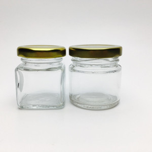 2oz البسيطة جولة/مربع/مسدس خمر الزجاج تعليب برطمان للطعام مع المسمار زر مختومة غطاء - Product Image 3