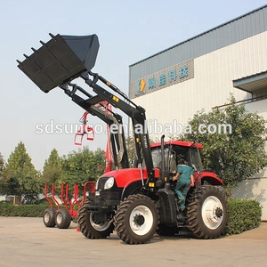 Tracteur YTO YTO <span class=keywords><strong>704</strong></span> avec équipements Chargeur frontal, pelle rétrocaveuse, grue à remorque à bois, lame de bulldozer - Product Image 2