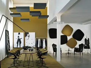 Panel Akustik Dekoratif Bahan Kain Poliester Ramah Lingkungan untuk Rumah Kantor Ruang