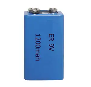 Li-SOCl2 סוללה ER9V 10.8V 1200mAh קיבולת גבוהה יסודי 9V ליתיום סוללה עבור מתכת גלאי