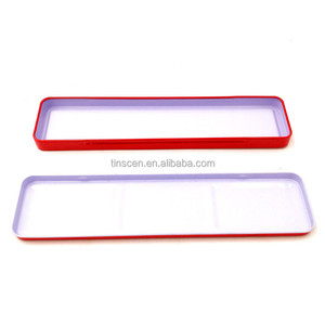 2 cái hình chữ nhật màu đỏ tin watercolors Hộp gói với 2 ngăn vật liệu tái chế cấp thực phẩm cong nắp - Product Image 6