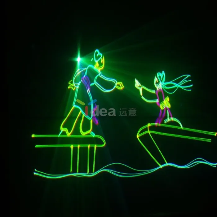 Высокая мощность 3 Вт RGB Полноцветный 3d анимационный лазерный сценический свет
