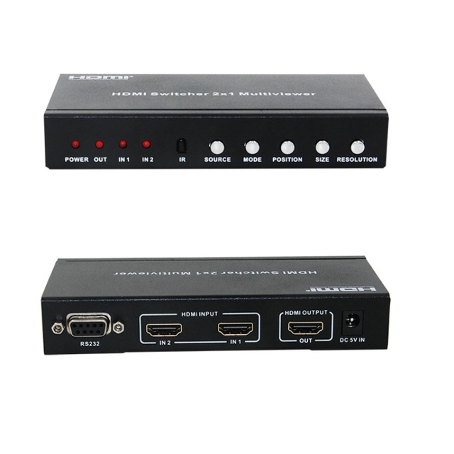 HDMI 1080p , HDCP 1.2 Video Switcher 2x1 Multi-Viewer with PIP