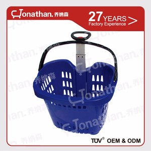 SJB-YM-2 Superior rollo de mango de plástico de supermercado cesta de <span class=keywords><strong>la</strong></span> compra - Product Image 1