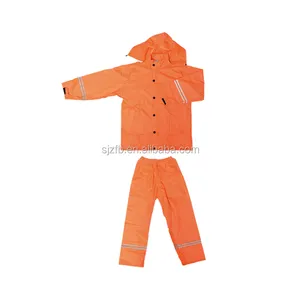 High Visibility reflective tape adult waterproof clean working jacket rain suit and pant