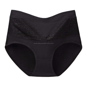 Las mujeres de cintura alta de algodón transpirable Plus tamaño Control de la <span class=keywords><strong>panza</strong></span> de encaje de algodón de las mujeres de - Product Image 6