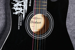 Guitarra Acústica Clásica de Madera para Estudiantes, Económica, de 38 Pulgadas, Negra - Product Image 2