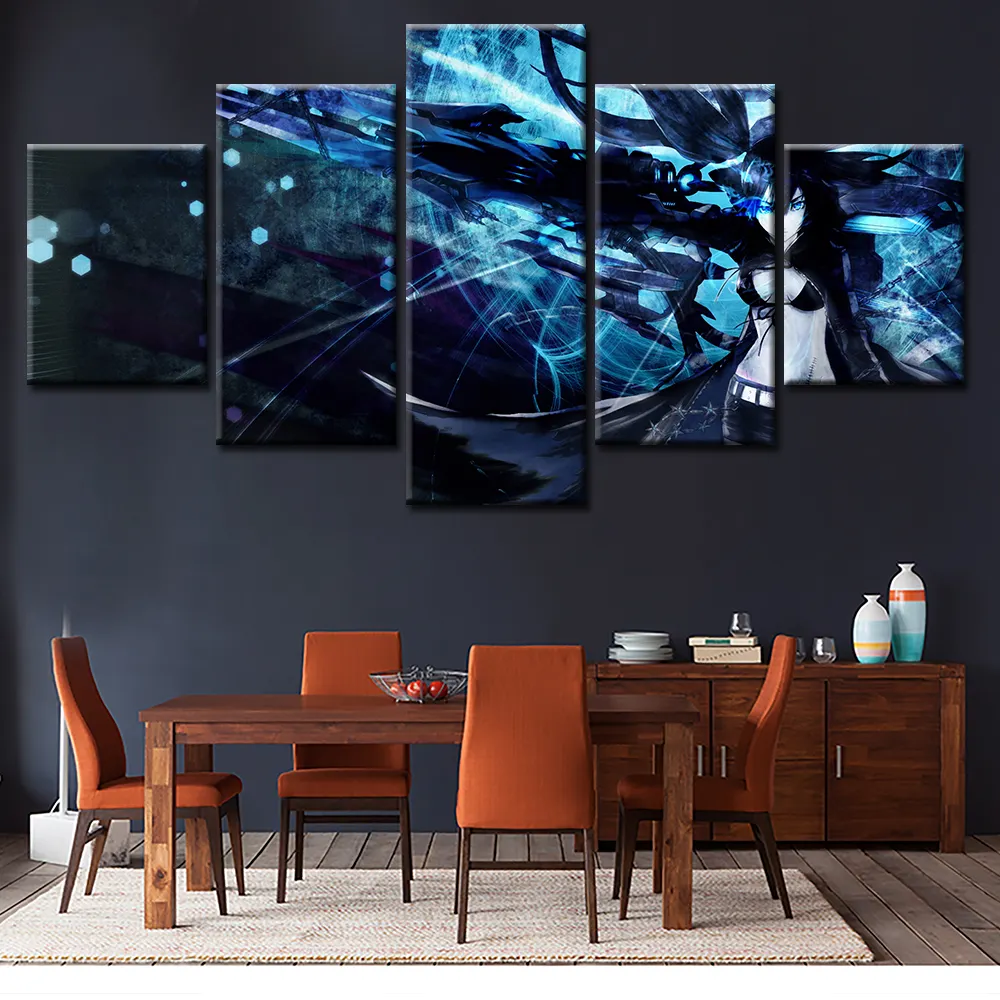 Home Decor Wall Art Canvas Painting Frame HD Print Modern Oil Pictures 5 Panel Cartoon Anime Poster