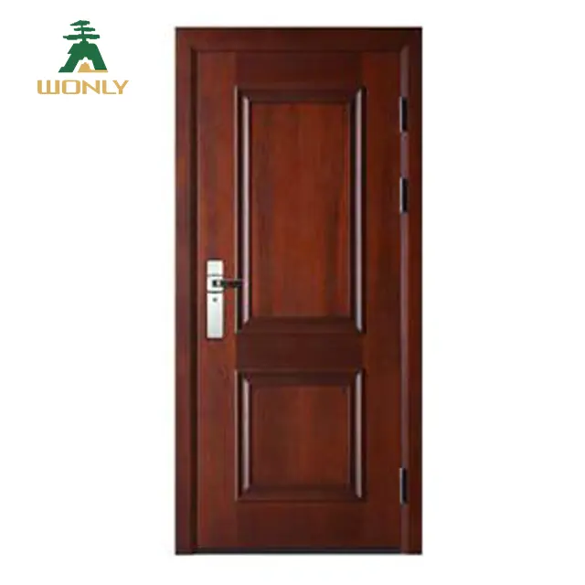 Klasik güvenlik çelik ahşap kapı fabrikası ekonomik taze tasarım çelik kapılar lehçe kahverengi renk giriş zırhlı kapı
