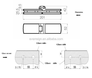 EV1700A-6 Thiết Kế Hiện Đại Bền Gấp Bản Lề Cửa Kính Trượt Hệ Thống Phần Cứng Cho Không Khung Gấp Cửa Kính Dễ Dàng Vít - Product Image 4