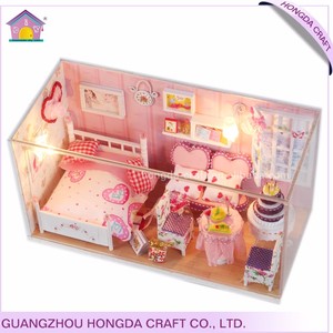 Puzle 3d para dormitorio <span class=keywords><strong>de</strong></span> niña rosa, casa <span class=keywords><strong>de</strong></span> ensueño artesanal para niños, juguete en miniatura, venta al por mayor - Product Image 3