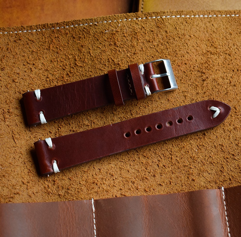 OEM/ODM Customized Logo Luxury 18/20/21/22mm Genuine Leather Watch Bands Quick Release Pin Handmade Replacement Watch Straps