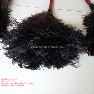 <span class=keywords><strong>Plumeau</strong></span> en plumes d'autruche noires lavables de bonne qualité avec manche long - Product Image 2