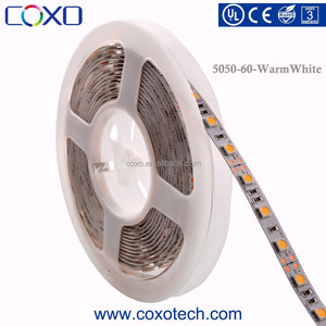 CE UL 60 leds/<span class=keywords><strong>m</strong></span> de Alta CRI 80 Blanco Cálido smd 5050 Tira Llevada Flexible - Product Image 4