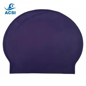 Solid color latex Swim Hats (Unisex, One Size Fits Most) for Indoor and Outdoor Swimming