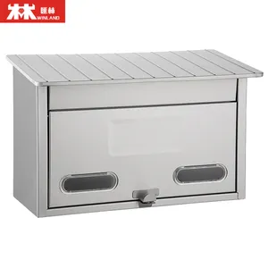 Stainless Steel Mailbox Waterproof Letter Box Wall Mounted With Plastic Net