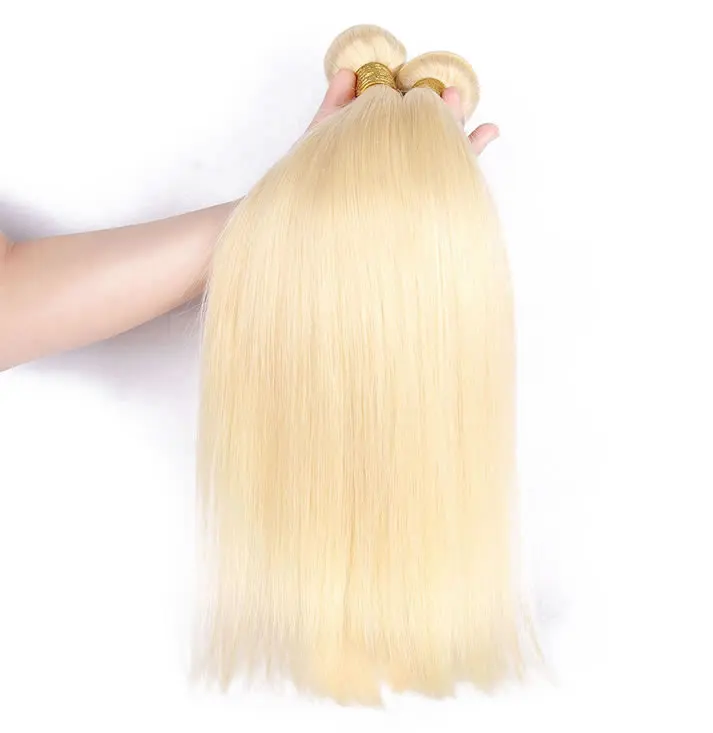 Cheveux brésiliens lisses blonds 10A — nadula, densité 613, lot de 3 pièces, en stock