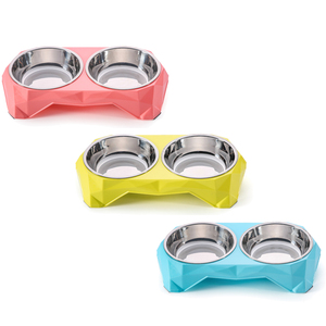 Tempat Makan Anjing dari Baja Anti Karat dengan Kaki Tinggi, Mangkuk Makanan Hewan Peliharaan Ganda - Product Image 4