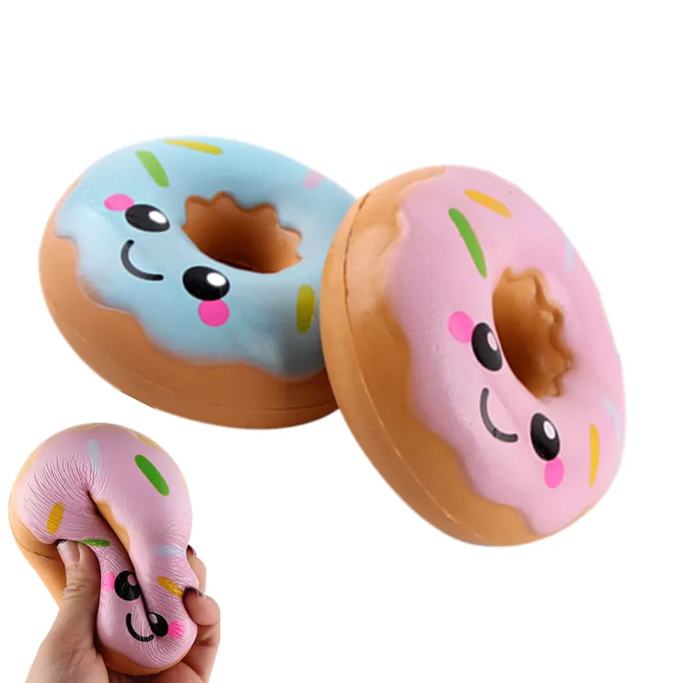 eco-friendly promotional gifts PU foam squishy toys soft slow rising toys donuts shape stress ball kids toys