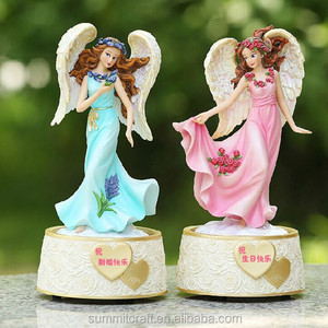 Ángel feliz bailando resina caja de música - Product Image 1