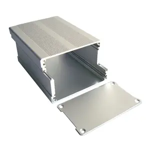 Fábrica de disipador de calor de aluminio carcasa led controlador de caja de metal de aluminio dividido cuerpo caja