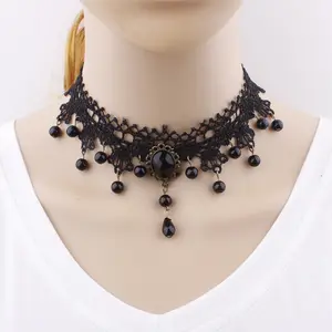 Women Lace Collar Choker Necklace Fashion Black Lace Choker Necklace For Women