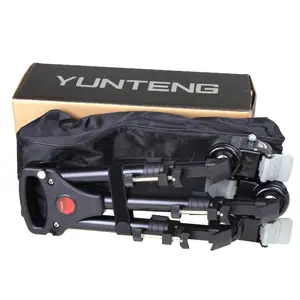 Yunteng 900 ترايبود الأسطوانة المهنية كاميرا الفيديو الرقمية عجلة العجلات موبايل مايكرو فيلم فيديو كتف كاميرا حامل فيديو ثلاثي القوائم دوللي تتحرك