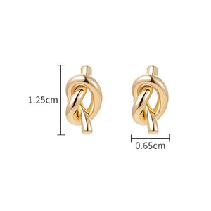 Gemnel di moda minimalista 925 in <span class=keywords><strong>argento</strong></span> placcato oro gioielli nodo perno <span class=keywords><strong>Mini</strong></span> taglio orecchino da donna - Product Image 5