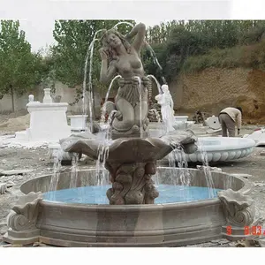삶 size Naked 인 어 에 분 지 Marble 물 Fountain Sculpture 대 한 야외 장식