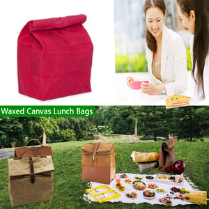De alta calidad de algodón almuerzo organizador bolsa de lona encerada de alimentos bolsa - Product Image 2