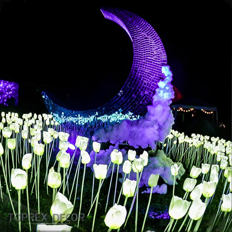 Novelty LED lit 5cm artificial multiple colour tulip flower wholesale For holiday decoration