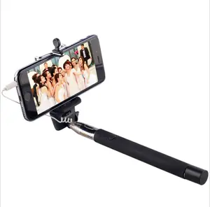 Tripods Products Wired Monopod Selfie Stick Cable Take Pole Selfie Stick with phone clip