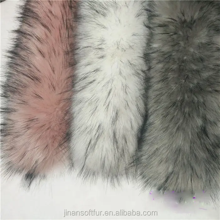2800G Kraag 2018 Top Kwaliteit Vos Faux Fur 100% Nep Bont Wasbeer Pluche St-Faux Fur Sjaal Aangepaste hoge Dichtheid Tip Geverfd 0.5/Pc