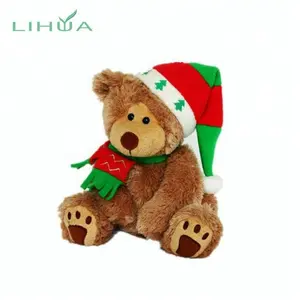 Custom Kerst Teddybeer Knuffel Met Kerstmuts