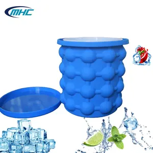 High Quality Sustainable Drinks Beer Save Storage Container Collapsible Silicone Ice Bucket with Lid