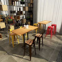 Offre Spéciale Vintage Haute En Bois Chaise de Tabouret De Bar en Métal