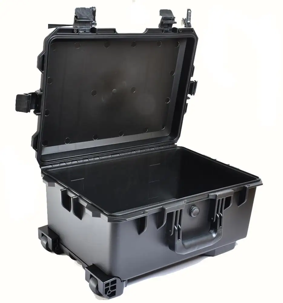 セキュリティ防水ケース持ち運びに便利なトロリープラスチックツールボックスホイール付きプラスチック防水収納ボックス