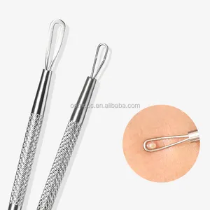 Portable Professional Stainless Steel Remove Blackheads Tweezers Picking Acne Needle Squeeze Acne Extractor Pins Tools Remover