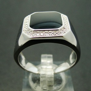 Di alta Qualità Classiche Da Uomo <span class=keywords><strong>Anelli</strong></span> In <span class=keywords><strong>Argento</strong></span> Sterling 925 Dei Monili di Modo Degli Uomini Di Fidanzamento Smalto Nero Anello - Product Image 1