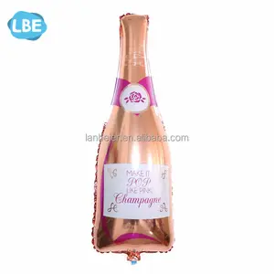 Or rose personnalisé bouteille de champagne feuille d'hélium ballon