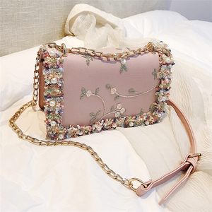 Mini Borsa <span class=keywords><strong>a</strong></span> Tracolla Moderna da Donna per Serate Formali con Decorazioni Floreali - Product Image 5