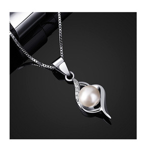 925 <strong>Sterling</strong> <strong>Silver</strong> Jewelry 6mm Freshwater <strong>Pearl</strong> Pendant <strong>Necklace</strong> - Product Image 4
