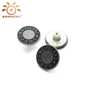 Propre antic argent personnalisé plaqué marque logo boutons en laiton pour les jeans - Product Image 2