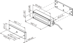 Serrure électromagnétique à porte unique 12V/24V 1300Lbs/600Kgs Cylindres de serrure magnétique Maglock étanches - Product Image 3