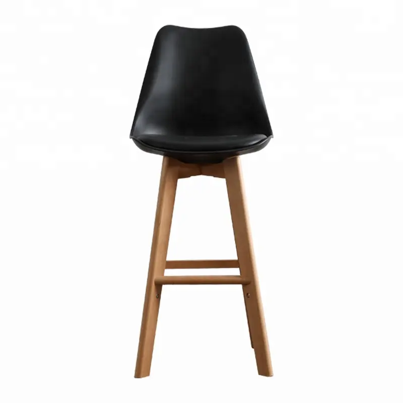 Tabouret de bar Ergonomic Cushion Modern Classic Beech Wood Legs Plastic Leather Bar Stool