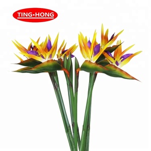 Flores artificiales Bird of Paradise Tallo largo Flores artificiales de tacto real para la decoración de la sala de estar del hogar - Product Image 1