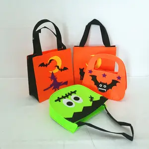 Desain Baru Halloween Trik Hot Sale Anak Kecil Ramah Lingkungan Merasa Hadiah Tote Tas