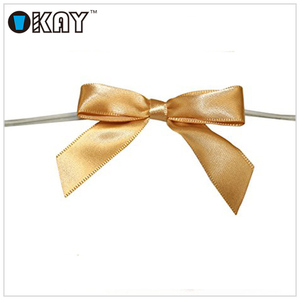 OKAY Top 10 Petits nœuds pré-noués <span class=keywords><strong>en</strong></span> <span class=keywords><strong>ruban</strong></span> <span class=keywords><strong>de</strong></span> satin doré pour cadeaux - Product Image 4
